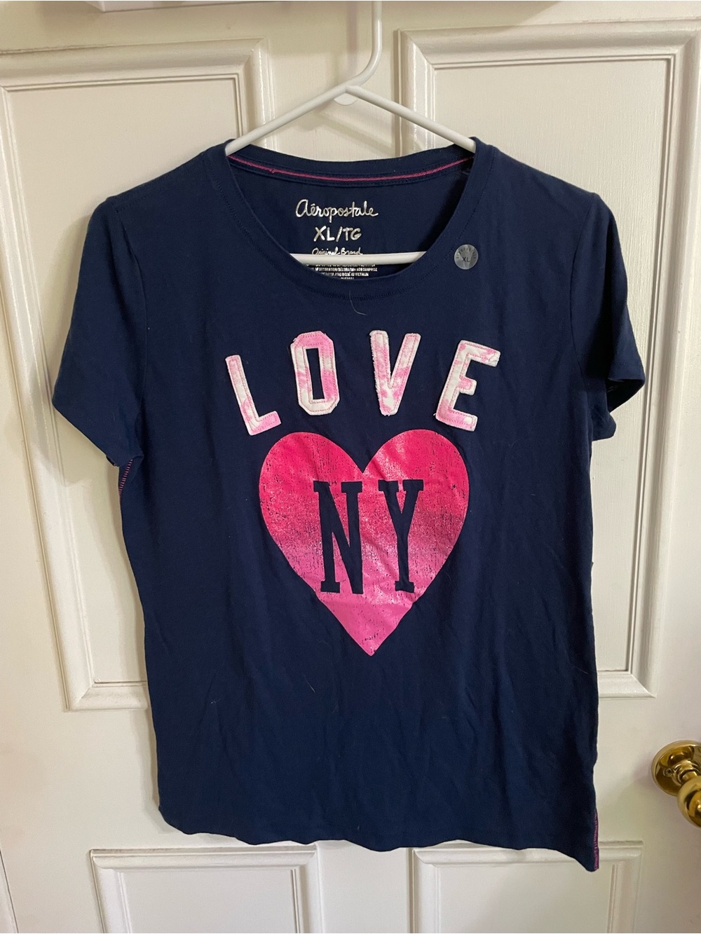 NWT Y2K Aeropostale 'Love NY' Graphic Tee - Pink Heart sXL